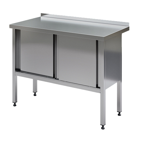 Стол из нержавеющей стали, закрытый, с бортом МХМ Стол из нержавеющей стали, закрытый, с бортом МХМ