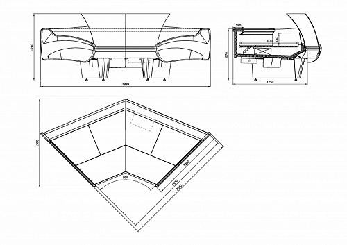 Холодильная витрина Enteco master НЕМИГА EXTRA УВ 90 угловая Холодильная витрина Enteco master НЕМИГА EXTRA УВ 90 угловая