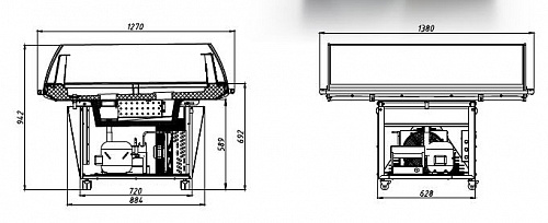 Торговая витрина Enteco master ЛИДЕЯ 125 ВС для самообслуживания Торговая витрина Enteco master ЛИДЕЯ 125 ВС для самообслуживания