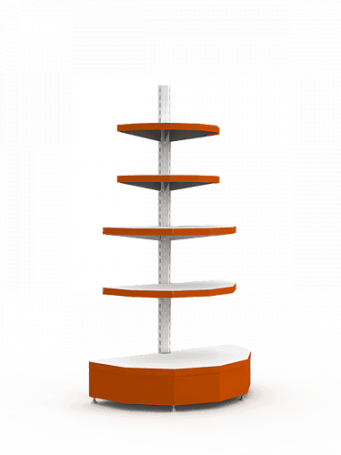 Стеллаж торцевой Евромаркет ТС0026 с полукруглыми полками Стеллаж торцевой Евромаркет ТС0026 с полукруглыми полками