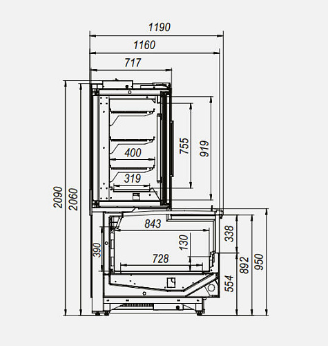 Холодильная витрина МХМ Эверест ВХН-3,75 Холодильная витрина МХМ Эверест ВХН-3,75