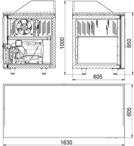 Стол холодильный Polair TM3pizza-GC Стол холодильный Polair TM3pizza-GC