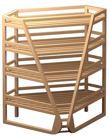 Угловой деревянный стеллаж Евромаркет Б015 для хлеба внутренний EM-02.215.000 СБ Угловой деревянный стеллаж Евромаркет Б015 для хлеба внутренний EM-02.215.000 СБ