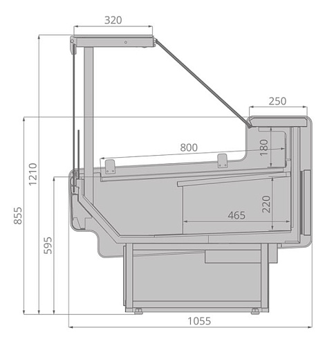 Холодильные витрины Brandford Aurora Slim SQ 125 тепловые Холодильные витрины Brandford Aurora Slim SQ 125 тепловые