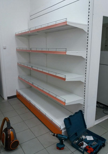 Стеллаж торговый пристенный средний Евромаркет ПС002 Стеллаж торговый пристенный средний Евромаркет ПС002