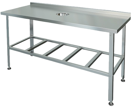 Стол производственный из нержавеющей стали для сбора отходов МХМ с бортом Стол производственный из нержавеющей стали для сбора отходов МХМ с бортом