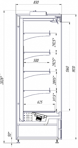 Холодильная горка СНЕЖ GARDA 1875x830x1920 встроенный холод Холодильная горка СНЕЖ GARDA 1875x830x1920 встроенный холод
