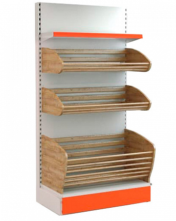 Пристенный стеллаж Евромаркет ХС0064 комбинированный, для хлеба Пристенный стеллаж Евромаркет ХС0064 комбинированный, для хлеба
