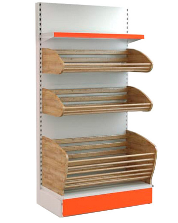 Пристенный стеллаж Евромаркет ХС0064 комбинированный, для хлеба Пристенный стеллаж Евромаркет ХС0064 комбинированный, для хлеба
