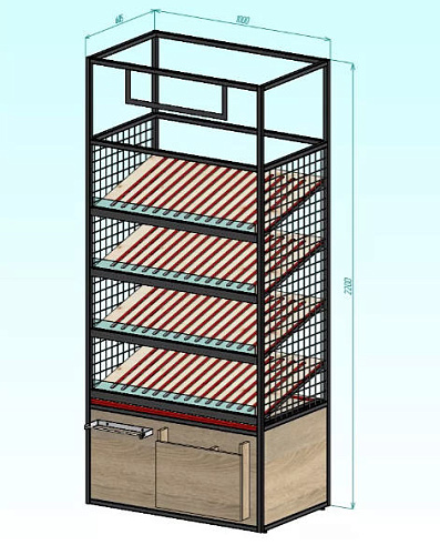 Хлебный стеллаж Евромаркет Onyx 1000 ХС0004 Хлебный стеллаж Евромаркет Onyx 1000 ХС0004