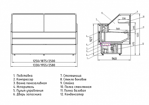 Холодильная витрина Enteco master КАМА 120 BC среднетемпературная, с боковинами Холодильная витрина Enteco master КАМА 120 BC среднетемпературная, с боковинами
