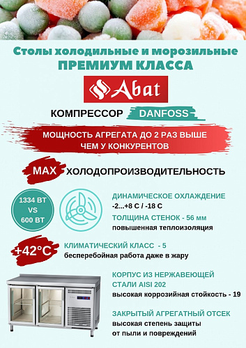 Стол холодильный среднетемпературный Abat СХС-60-01-СО Стол холодильный среднетемпературный Abat СХС-60-01-СО