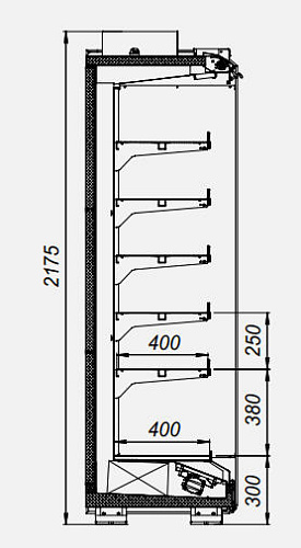 Пристенная витрина МХМ Варшава 210/66 ВХСп-2,5 Пристенная витрина МХМ Варшава 210/66 ВХСп-2,5