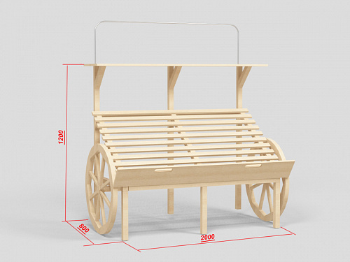 Стеллаж овощной Евромаркет Ф012 в виде телеги EM-02.112.000 СБ Стеллаж овощной Евромаркет Ф012 в виде телеги EM-02.112.000 СБ