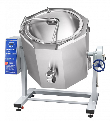Котел пищеварочный электрический Abat КПЭМ-100-ОМР-ВК с функциями перемешивания и ручного опрокидывания Котел пищеварочный электрический Abat КПЭМ-100-ОМР-ВК с функциями перемешивания и ручного опрокидывания