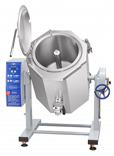 Котел пищеварочный электрический Abat КПЭМ-60-ОМР-ВК с функциями перемешивания и ручного опрокидывания Котел пищеварочный электрический Abat КПЭМ-60-ОМР-ВК с функциями перемешивания и ручного опрокидывания