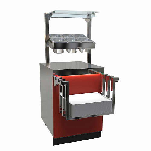 Прилавок для столовых приборов и подносов с хлебницей Abat ПСПХ-70Е серия Сэйла Прилавок для столовых приборов и подносов с хлебницей Abat ПСПХ-70Е серия Сэйла