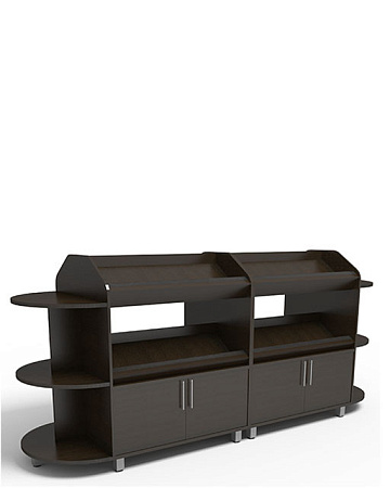 Островной стеллаж Евромаркет ОС0098 из ЛДСП, с нижним накопителем, для алкоголя Островной стеллаж Евромаркет ОС0098 из ЛДСП, с нижним накопителем, для алкоголя