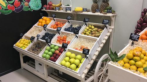 Стеллаж овощной Евромаркет ОДС001581 в виде телеги EM-02.106.002 СБ Стеллаж овощной Евромаркет ОДС001581 в виде телеги EM-02.106.002 СБ