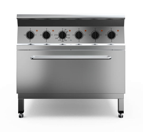 Профессиональная электрическая плита Rada P9Q4/FP с жарочным шкафом Профессиональная электрическая плита Rada P9Q4/FP с жарочным шкафом