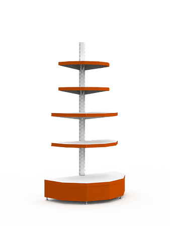 Стеллаж торцевой Евромаркет ТС0026 с полукруглыми полками Стеллаж торцевой Евромаркет ТС0026 с полукруглыми полками