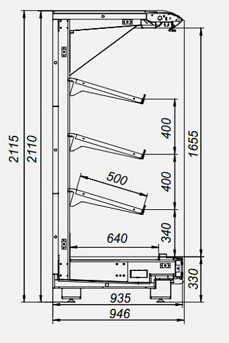Пристенная витрина МХМ Варшава 210/94 ВХСп-3,75 фруктовая Пристенная витрина МХМ Варшава 210/94 ВХСп-3,75 фруктовая