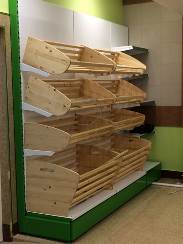 Пристенный стеллаж Евромаркет ХС0061 для хлеба, без фриза Пристенный стеллаж Евромаркет ХС0061 для хлеба, без фриза