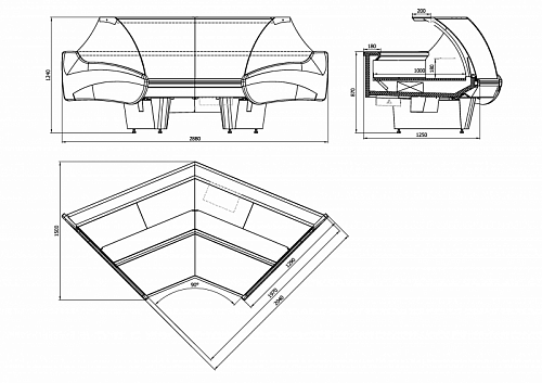 Холодильная витрина Enteco master НЕМИГА LUX УВ 90 ВС угловая Холодильная витрина Enteco master НЕМИГА LUX УВ 90 ВС угловая