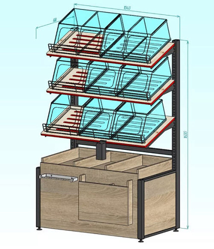 Стеллаж для выпечки Евромаркет Bakery Box ХС0014 Стеллаж для выпечки Евромаркет Bakery Box ХС0014