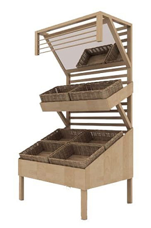 Пристенный овощной стеллаж Евромаркет ОДС001536 EM-02.118.000 СБ с зеркалом Пристенный овощной стеллаж Евромаркет ОДС001536 EM-02.118.000 СБ с зеркалом