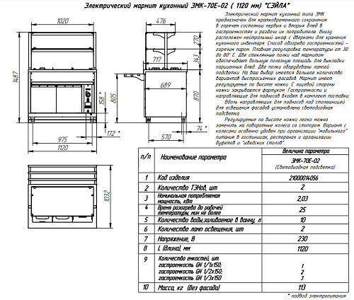 Мармит электрический кухонный вторых блюд Abat ЭМК-70Е-02 серия Сэйла Мармит электрический кухонный вторых блюд Abat ЭМК-70Е-02 серия Сэйла
