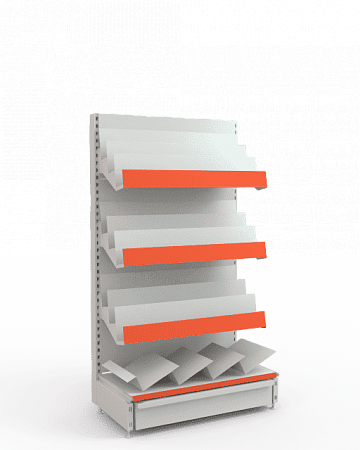 Пристенный стеллаж Евромаркет ПС00108 для журналов и газет Пристенный стеллаж Евромаркет ПС00108 для журналов и газет