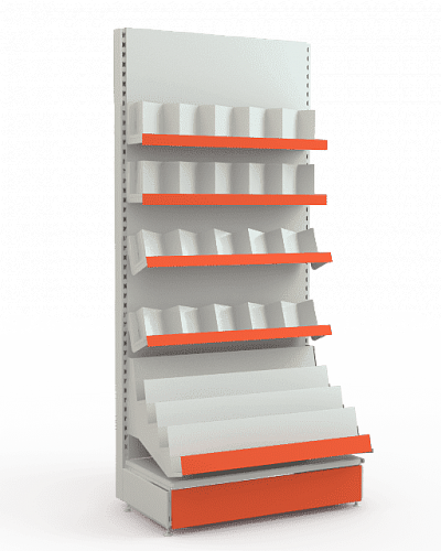 Пристенный стеллаж Евромаркет ПС00102 для продажи книг и CD-DVD дисков Пристенный стеллаж Евромаркет ПС00102 для продажи книг и CD-DVD дисков