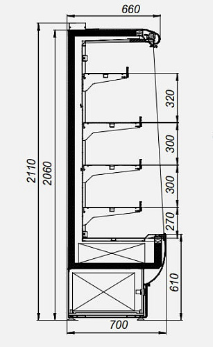 Пристенная витрина МХМ Флоренция ВХСп-0,6 Пристенная витрина МХМ Флоренция ВХСп-0,6