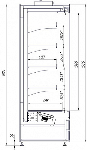 Холодильная горка Bonvini GARDA 2500x710x1920 встроенный холод Холодильная горка Bonvini GARDA 2500x710x1920 встроенный холод