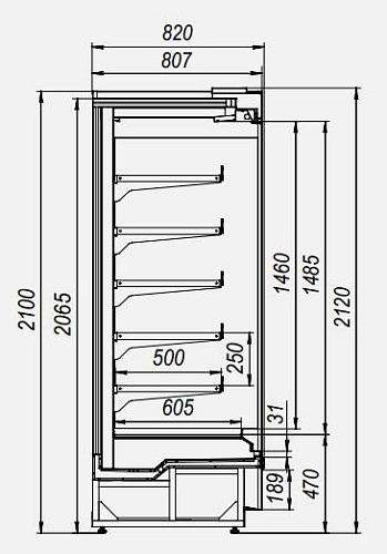 Пристенная витрина МХМ Купец ВХСп-1,25 Пристенная витрина МХМ Купец ВХСп-1,25