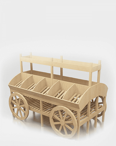 Стеллаж овощной Евромаркет Ф011 в виде телеги EM-02.111.000 СБ Стеллаж овощной Евромаркет Ф011 в виде телеги EM-02.111.000 СБ