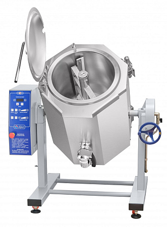 Котел пищеварочный электрический Abat КПЭМ-60-ОМР-ВК с функциями перемешивания и ручного опрокидывания Котел пищеварочный электрический Abat КПЭМ-60-ОМР-ВК с функциями перемешивания и ручного опрокидывания