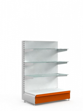 Торговый стеллаж с полками из стекла средний Евромаркет ПС0023 Торговый стеллаж с полками из стекла средний Евромаркет ПС0023