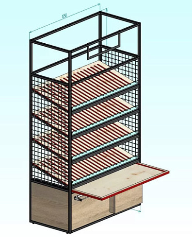 Хлебный стеллаж Евромаркет Onyx 1250 ХС0005 Хлебный стеллаж Евромаркет Onyx 1250 ХС0005