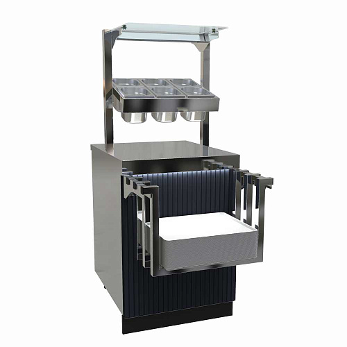 Прилавок для столовых приборов и подносов с хлебницей Abat ПСПХ-70Е серия Сэйла Прилавок для столовых приборов и подносов с хлебницей Abat ПСПХ-70Е серия Сэйла