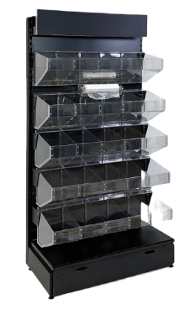 Металлический стеллаж с 6ти секционными ячейками из оргстекла Евромаркет МС23291 Металлический стеллаж с 6ти секционными ячейками из оргстекла Евромаркет МС23291