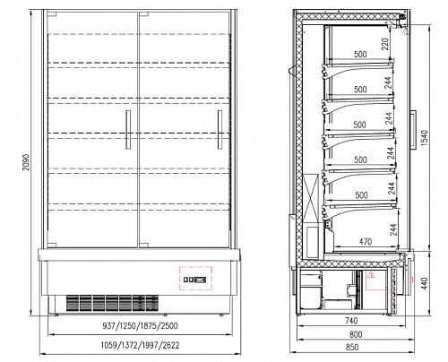 Горка фруктовая Enteco master ВИЛИЯ СUBE RD 90П ВВ-2.25-41 распашные двери Горка фруктовая Enteco master ВИЛИЯ СUBE RD 90П ВВ-2.25-41 распашные двери