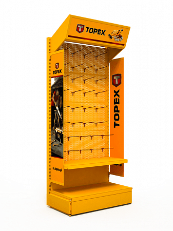 Торговый стенд Евромаркет ТГС00135 с дополнительными рекламными элементами Торговый стенд Евромаркет ТГС00135 с дополнительными рекламными элементами