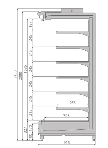 Холодильная витрина Brandford Tesey Compact 190 пристенная Холодильная витрина Brandford Tesey Compact 190 пристенная