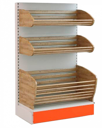 Пристенный стеллаж Евромаркет ХС0062 хлебный, с 2 корзинами Пристенный стеллаж Евромаркет ХС0062 хлебный, с 2 корзинами