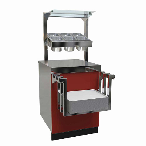 Прилавок для столовых приборов и подносов с хлебницей Abat ПСПХ-70Е серия Сэйла Прилавок для столовых приборов и подносов с хлебницей Abat ПСПХ-70Е серия Сэйла