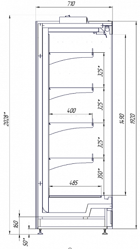 Холодильная горка Bonvini GARDA 1250x710x1920 выносной холод Холодильная горка Bonvini GARDA 1250x710x1920 выносной холод