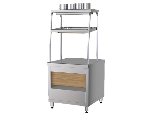 Прилавок для приборов столовых с хлебницей МХМ ППСХ6 серия ШЕФ 1120 Прилавок для приборов столовых с хлебницей МХМ ППСХ6 серия ШЕФ 1120