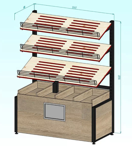 Стеллаж для выпечки Евромаркет Bakery Box ХС0014 Стеллаж для выпечки Евромаркет Bakery Box ХС0014